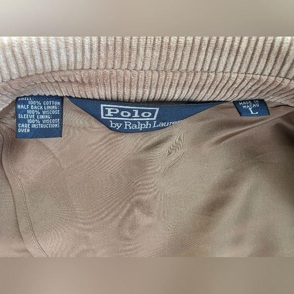 Polo Ralph Lauren Corduroy Blazer Jacket Tan Beige Classic Fit - Mens Size L - Picture 7 of 8